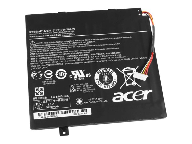 22Wh Oryginalny Bateria do Acer Iconia Tab 10 A3-A20-K5VQ A3-A20-K5TM - Kliknij na obrazek aby go zamknąć