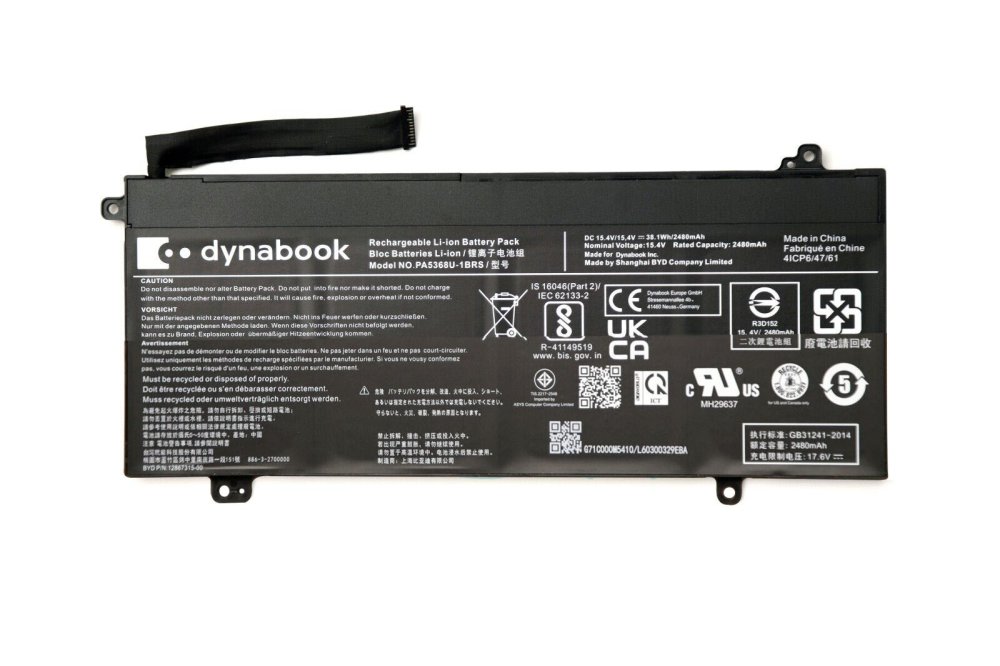 2480mAh 38.1Wh Bateria Toshiba Dynabook Satellite Pro L50-G-17W