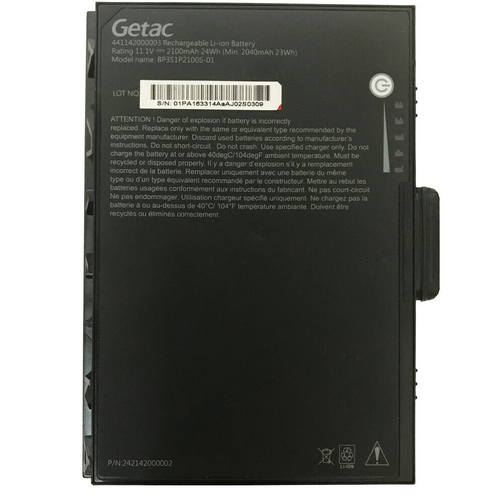 2100mAh 24Wh Bateria Getac BP3S1P2100