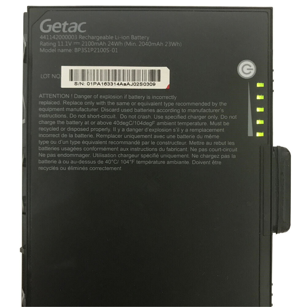 2100mAh 24Wh Bateria Getac BP3S1P2100