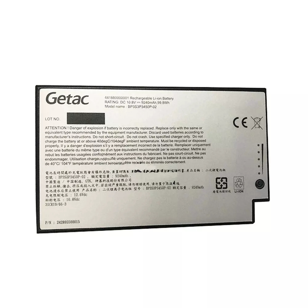 9240mAh 99.8Wh Bateria Getac BP3S3P3450P-04