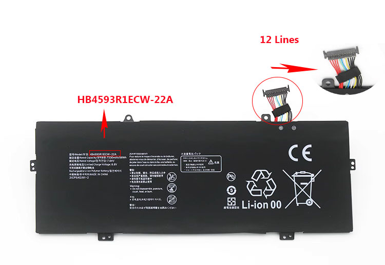 7330mAh 56Wh Bateria Huawei HB4593R1ECW-22A