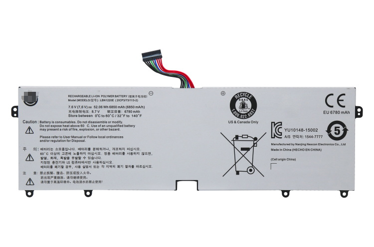 6850mAh 52.06Wh Bateria LG 15UD560-KX7SE