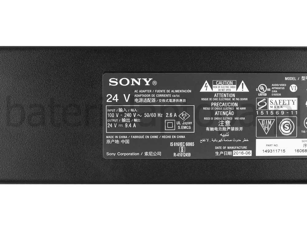 Oryginalny 240W Sony 149311712 Zasilacz Ładowarka