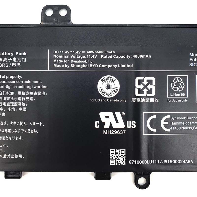 4080mAh 48Wh Bateria Toshiba Dynabook Tecra X50-F-15N