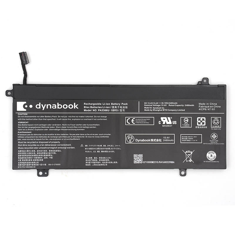 2480mAh 38.1Wh Bateria Toshiba Dynabook Satellite Pro L50-G-144