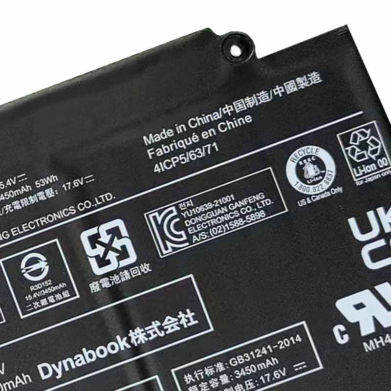 3450mAh 53Wh Bateria Toshiba Dynabook Tecra A40-J-107